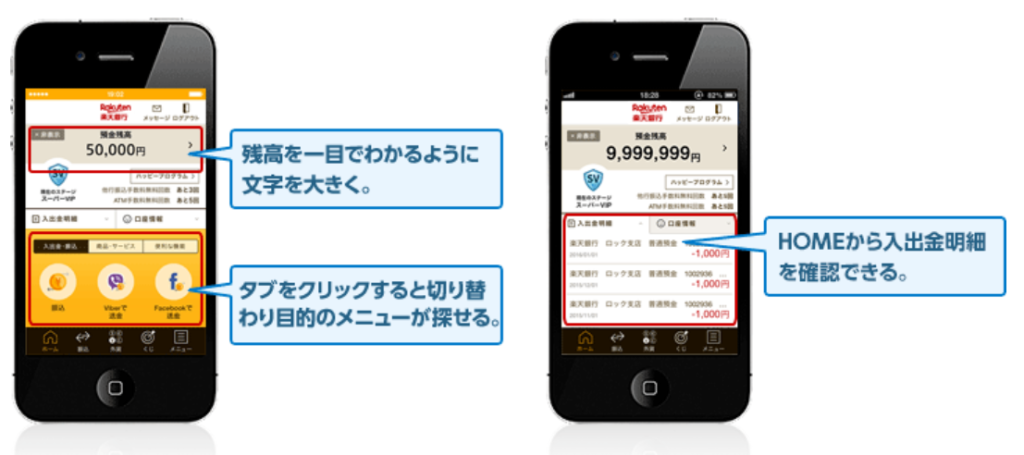 5.楽天銀行アプリが抜群に見やすく使いやすい